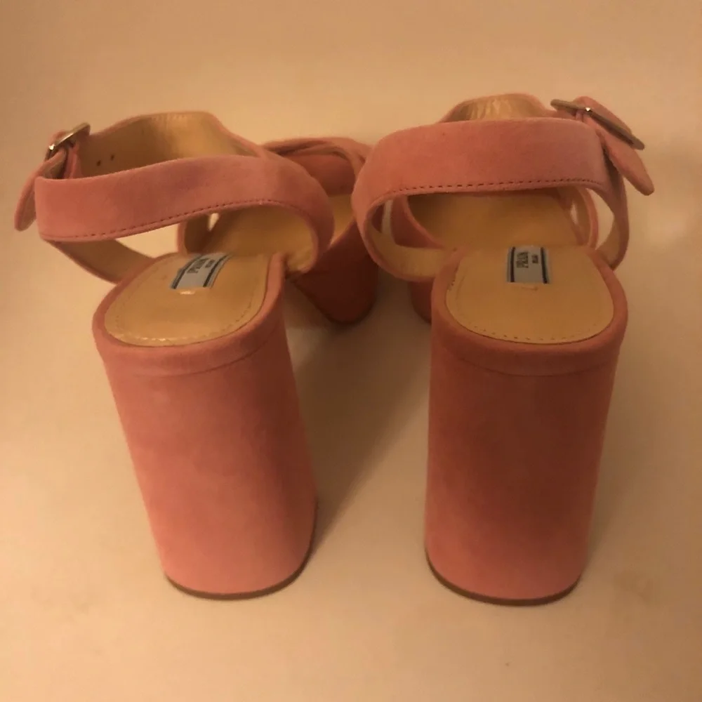 NIB $920 PRADA Suede Platform Sandal in Pink - size 5.5 US /  35.5 EU!